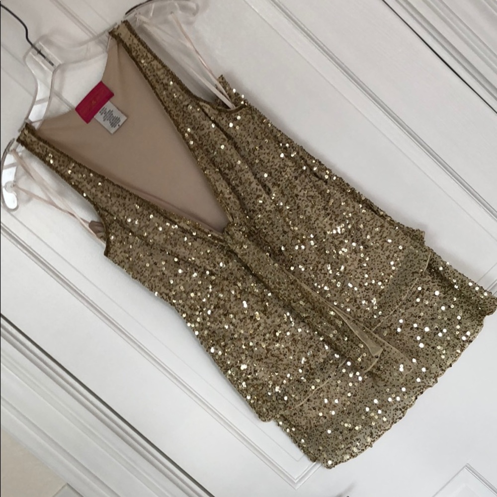 MOLLY & JACK Gold Sequin Top and Skirt Set